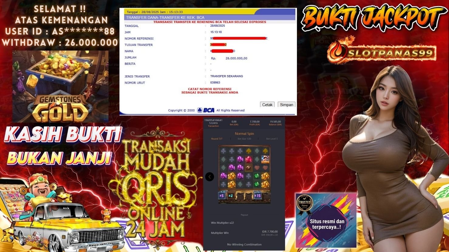 SLOTPANAS99 JACKPOT SLOT GEMSTONES GOLD